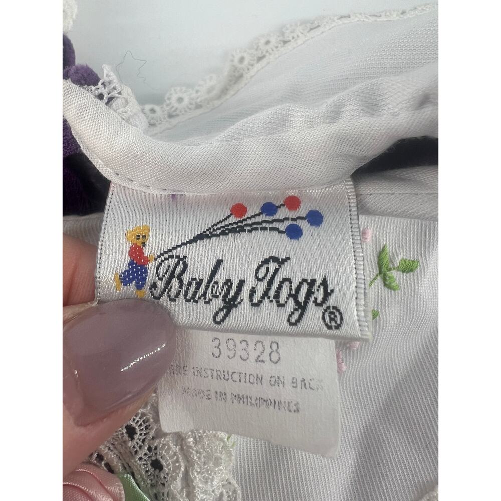 Vintage Baby Togs Girls Dress 39328 Purple Lace Floral Embroidery One Piece Baby - Picture 5 of 11